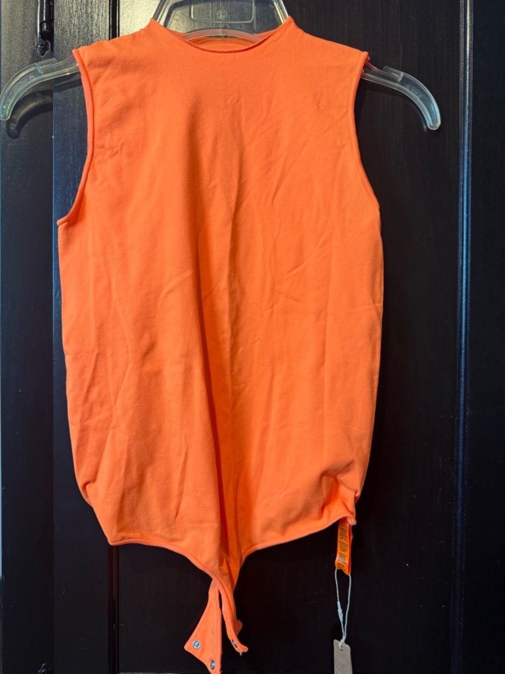 SKIMS Orange Sleeveless Bodysuit with Snap Hem